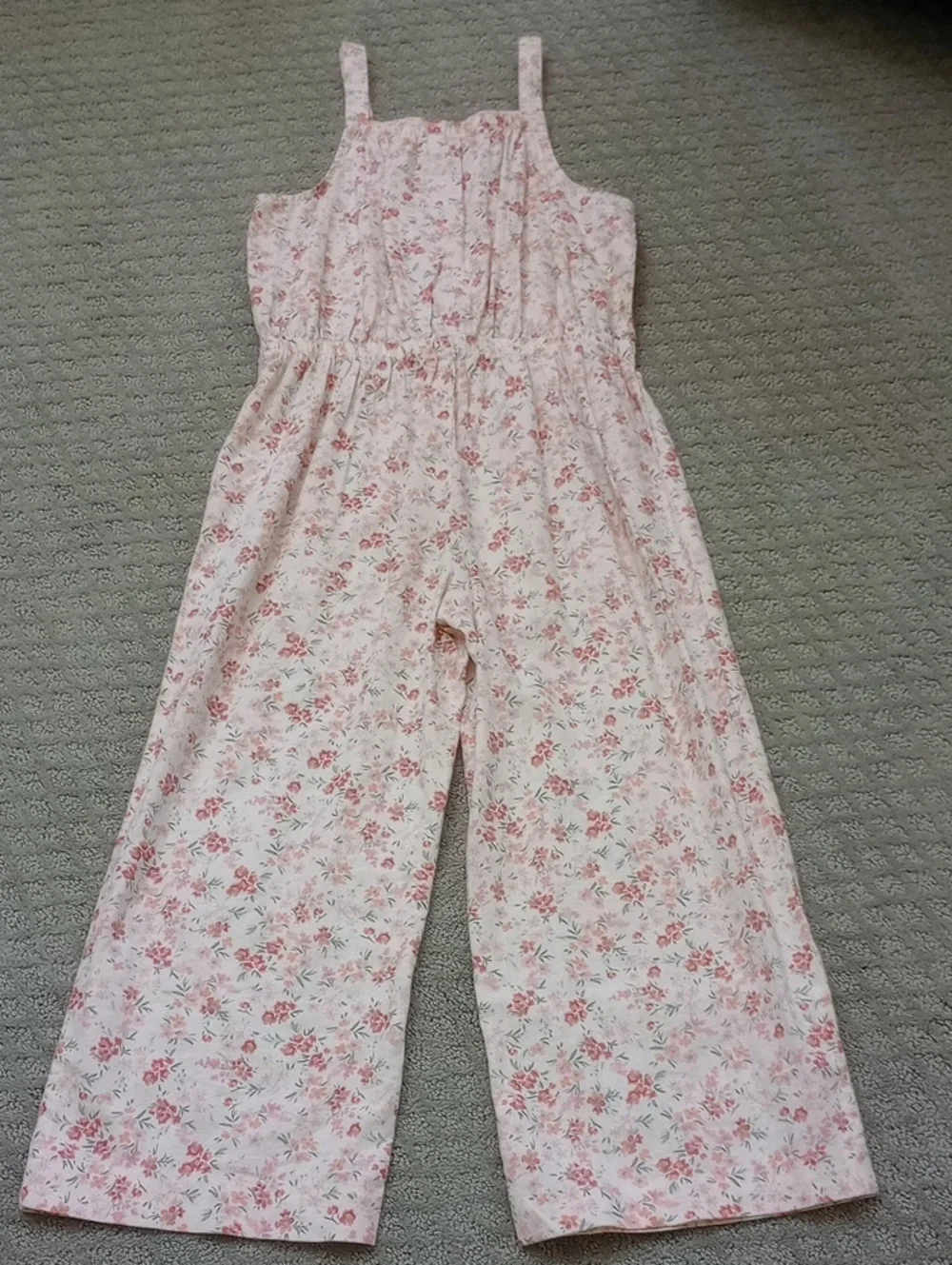 Oshkosh B'gosh Beige Floral Wide-Leg Jumpsuit